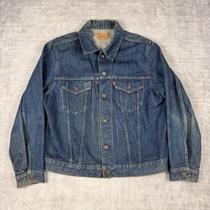 Levi's Jacket Mens 46R Blue Denim 80s 75505 Medium Wash Type 3 Trucker Western